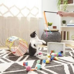 Sheba Meaty Tender Sticks Salmon Flavored Soft Adult Cat Treats & Frisco Plush, Teaser, Ball & Tunnel Variety Pack Cat Toy With Catnip -Pet Cat Supplies Store 298508 PT4. AC SS1800 V1623202064