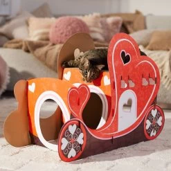 Frisco Valentine Love Carriage Cardboard Cat House, 2-Story 12 Frisco Valentine Love Carriage Cardboard Cat House, 2-Story -Pet Cat Supplies Store 301565 PT4. AC SS1800 V1701364873