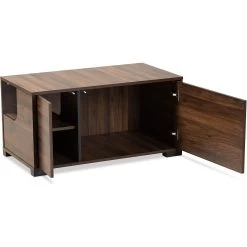 Baxton Studio Vere 2-Door Cat Litter Box Cover House -Pet Cat Supplies Store 307851 PT3. AC SS1800 V1624313936