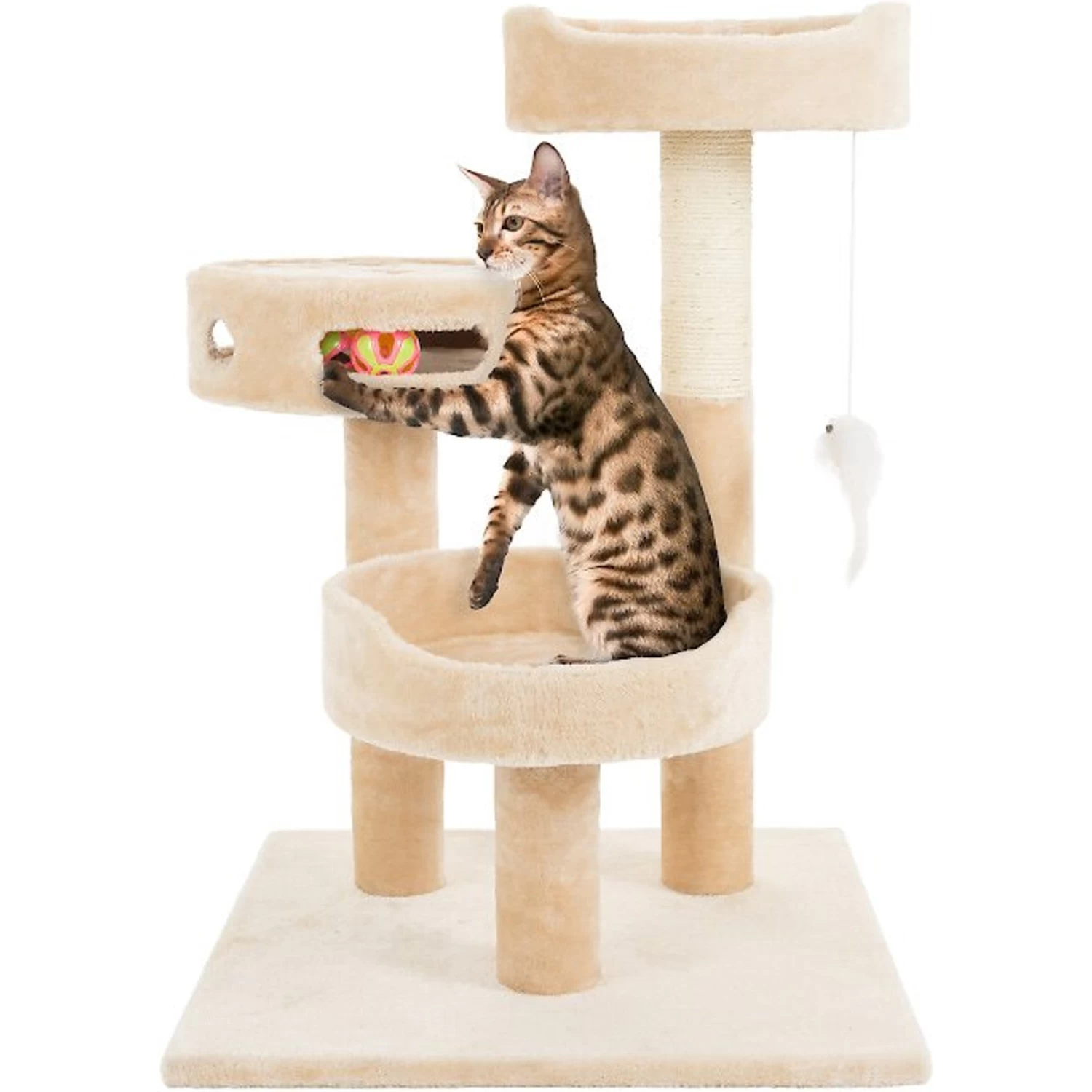 Pet Adobe 3-Tier 27.5-in Cat Tree & Condo 3 Pet Adobe 3-Tier 27.5-in Cat Tree & Condo