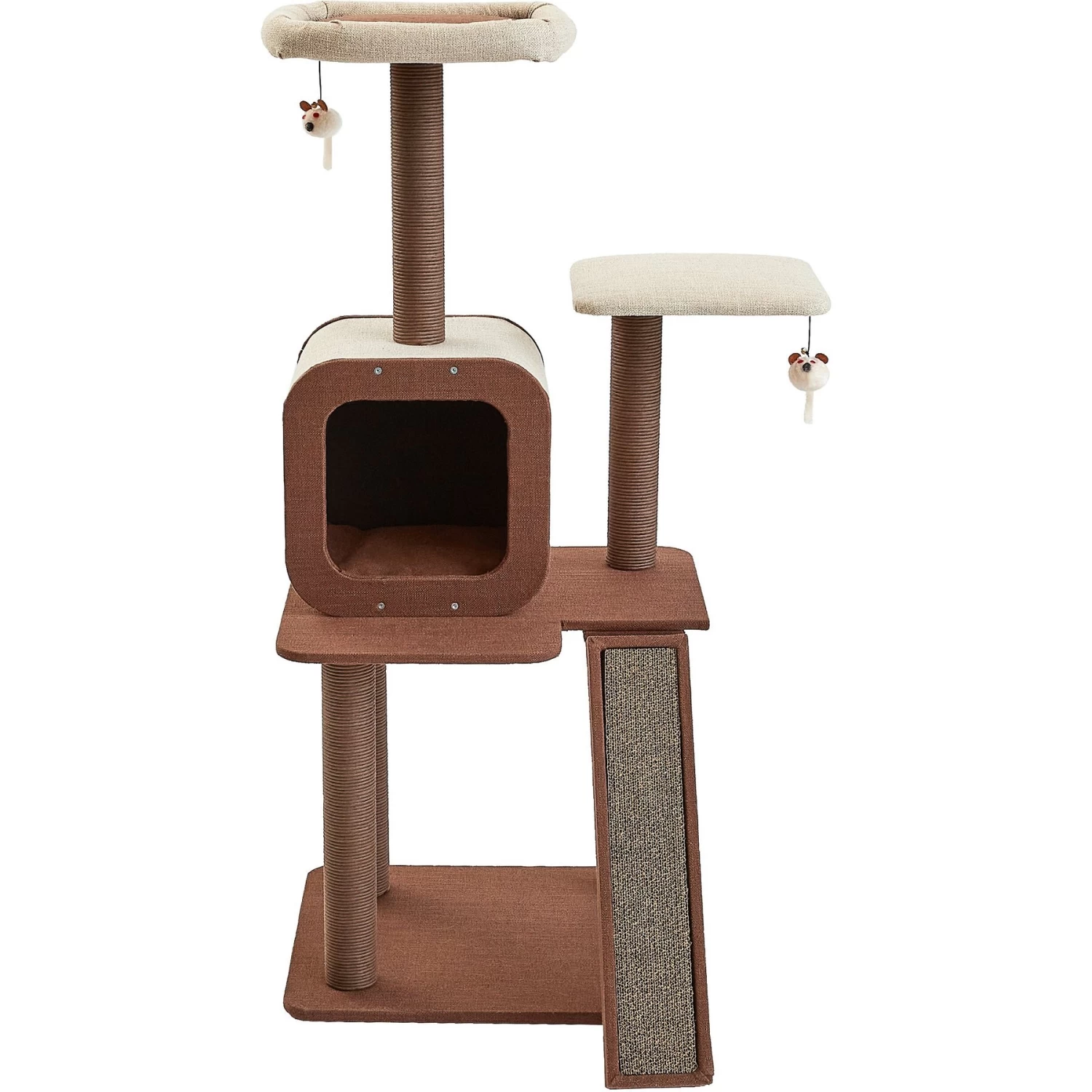 Two By Two The Redwood 53-in Cat Tree & Condo, Beige/Brown 3 Two By Two The Redwood 53-in Cat Tree & Condo, Beige/Brown