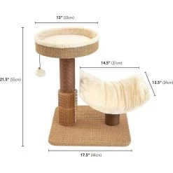 Two By Two The Yaupon 21.5-in Cat Tree & Lounger, Beige 12 Two By Two The Yaupon 21.5-in Cat Tree & Lounger, Beige -Pet Cat Supplies Store 316950 PT2. AC SS1800 V1642646824