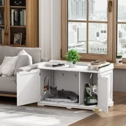 Coziwow By Jaxpety Wooden Storage Bench Cat Litter Box -Pet Cat Supplies Store 333351 PT1. AC SS1800 V1670266524