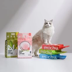 Michu Natural Clumping Flushable Tofu Cat Litter, 5.5-lbs Bag -Pet Cat Supplies Store 344824 PT4. AC SS1800 V1635518490