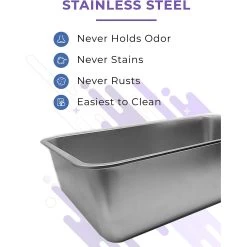 IPrimio Stainless Steel Cat Litter Box, X-Large -Pet Cat Supplies Store 352817 PT2. AC SS1800 V1642529486