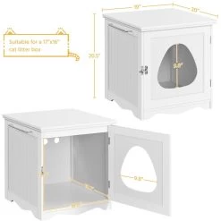 Yaheetech Washroom Bench Enclosed Cat House Cat Litter Box -Pet Cat Supplies Store 353531 PT2. AC SS1800 V1688150248