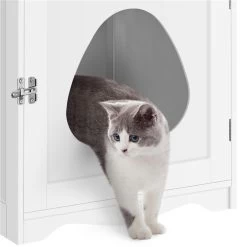 Yaheetech Washroom Bench Enclosed Cat House Cat Litter Box -Pet Cat Supplies Store 353531 PT6. AC SS1800 V1688150023