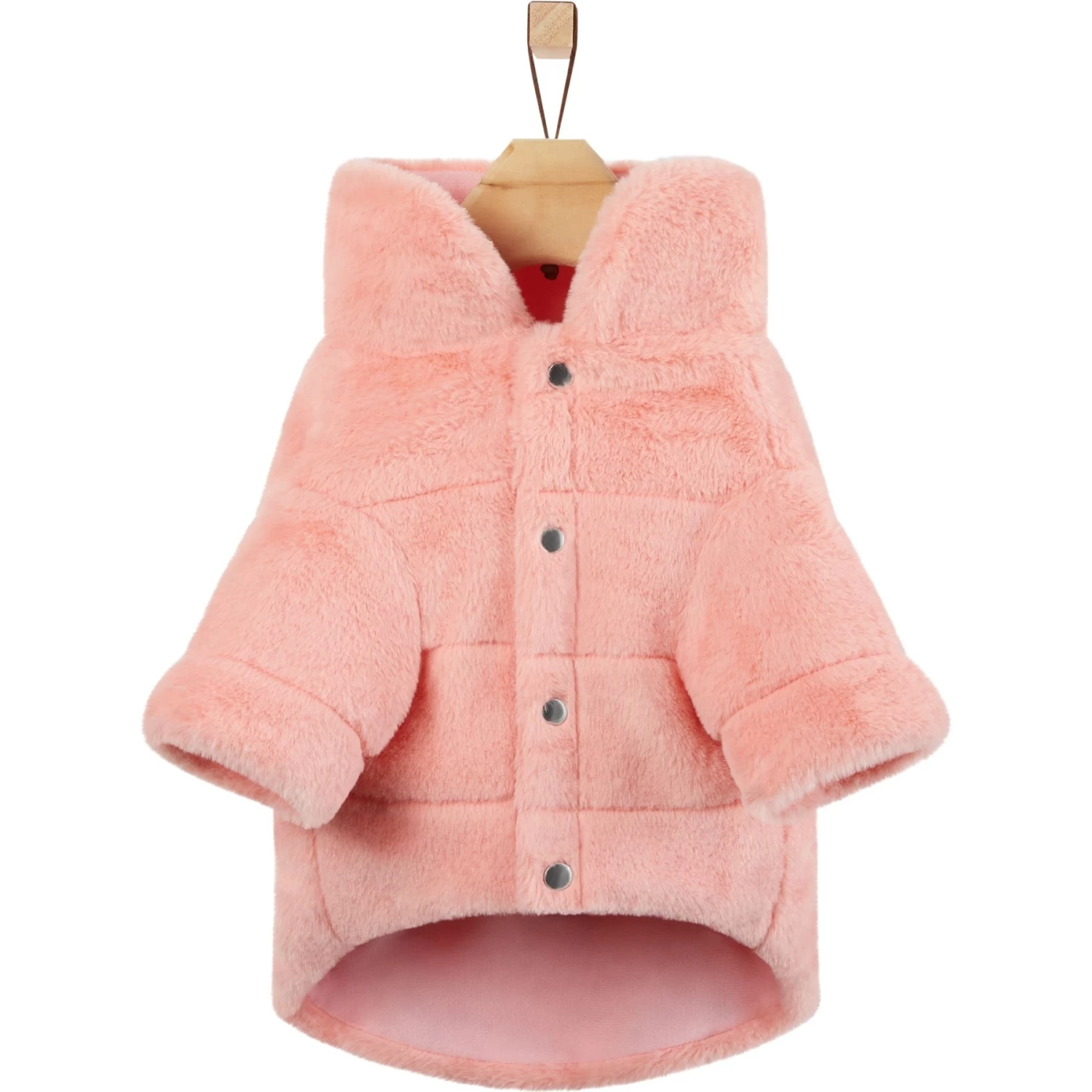 Frisco Lightweight Faux Fur Pink Puffer Dog & Cat Coat 7 Frisco Lightweight Faux Fur Pink Puffer Dog & Cat Coat - Image 5