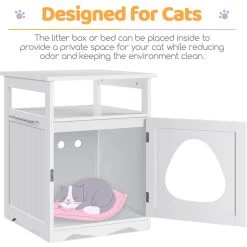 Yaheetech End Table Cat Litter Box Enclosure With Wooden Structure Open Shelf -Pet Cat Supplies Store 354090 PT4. AC SS1800 V1697756647