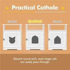 Yaheetech End Table Cat Litter Box Enclosure With Wooden Structure Open Shelf -Pet Cat Supplies Store 354090 PT7. AC SS1800 V1639760637