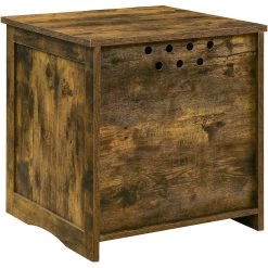 Sweet Barks Enclosed House Side Table Cat Litter Box, Rustic Brown -Pet Cat Supplies Store 354503 PT6. AC SS1800 V1640040156