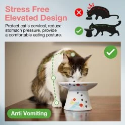 Necoichi Extra Wide Raised Cat Food Bowl -Pet Cat Supplies Store 357119 PT1. AC SS1800 V1657657126