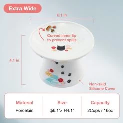 Necoichi Extra Wide Raised Cat Food Bowl -Pet Cat Supplies Store 357119 PT3. AC SS1800 V1657657126