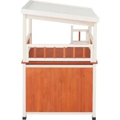 Frisco Outdoor Wooden Cat House With Balcony & Step Ladder -Pet Cat Supplies Store 361012 PT3. AC SS1800 V1657828422