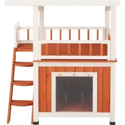 Frisco Outdoor Wooden Cat House With Balcony & Step Ladder -Pet Cat Supplies Store 361012 PT4. AC SS1800 V1657831794
