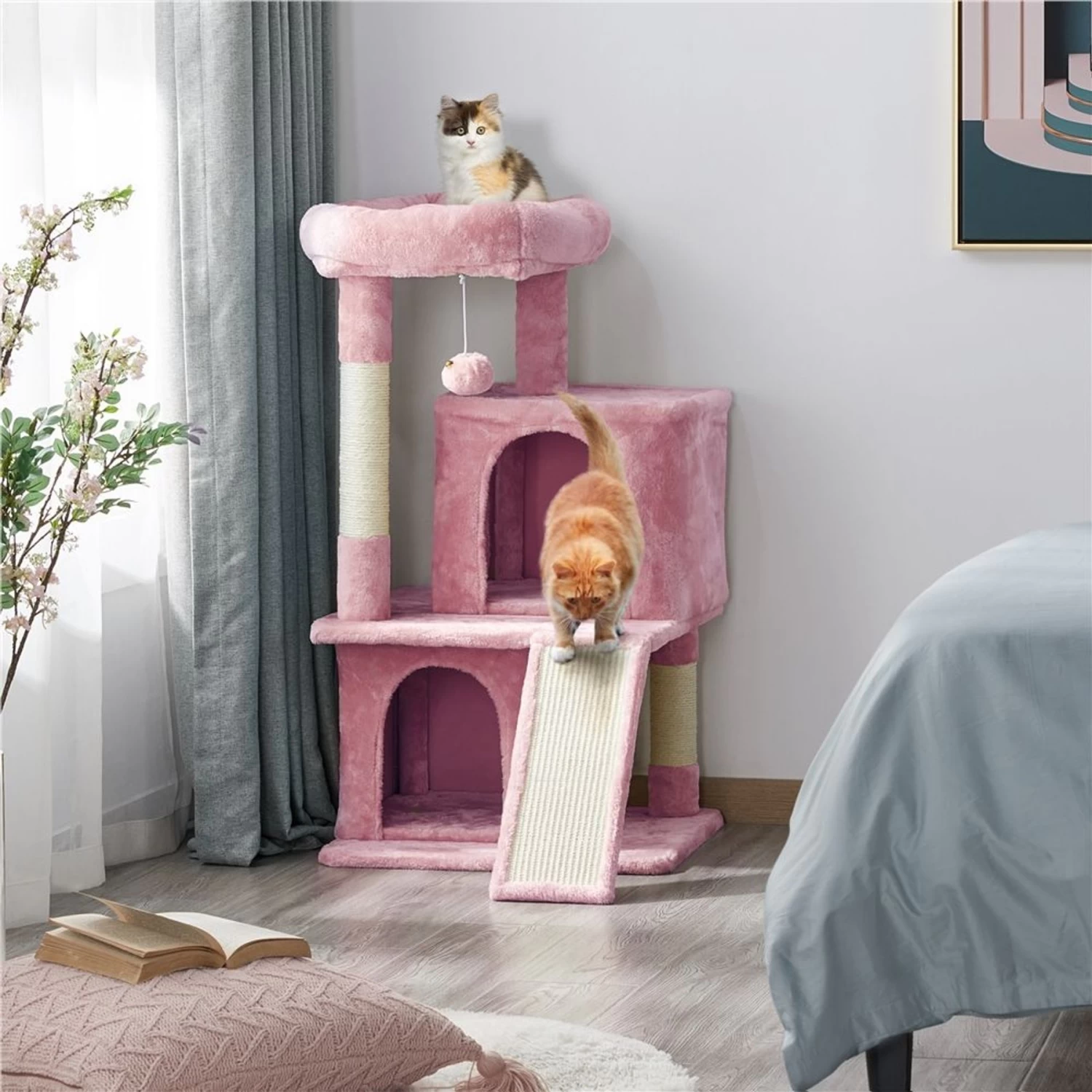 Yaheetech 3 Tiers 36-in Plush Cat Tower With Double Cat Condo 3 Yaheetech 3 Tiers 36-in Plush Cat Tower With Double Cat Condo