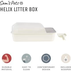 Sam's Pets Helix Cat Litter Box, White -Pet Cat Supplies Store 373533 PT3. AC SS1800 V1647638222