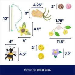 Frisco Spring Plush, Teaser, Ball & Tunnel Variety Pack Cat Toy With Catnip, 10 Count -Pet Cat Supplies Store 541590 PT2. AC SS1800 V1672936931
