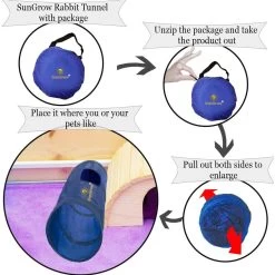 SunGrow Cat & Bunny Collapsible Play Tunnel Indoor Rabbit & Small Pet Crinkle Tube Hideout Toy -Pet Cat Supplies Store 604566 PT4. AC SS1800 V1682952855