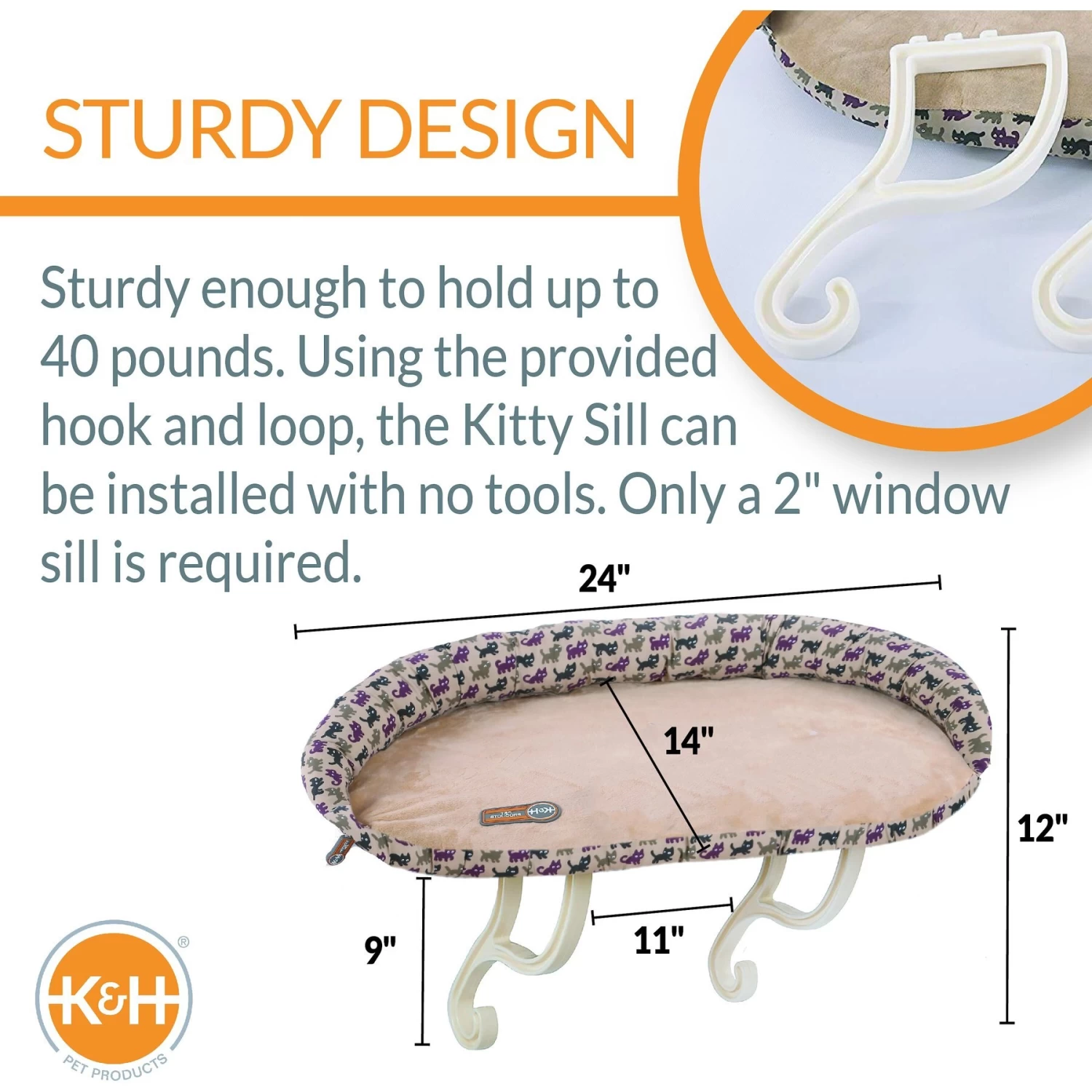 K&H Pet Products Deluxe Kitty Sill Cat Window Perch 4 K&H Pet Products Deluxe Kitty Sill Cat Window Perch - Image 2