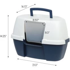 IRIS USA Hooded Corner Cat Litter Box With Front Door Flap -Pet Cat Supplies Store 645502 PT1. AC SS1800 V1685468738