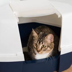 IRIS USA Hooded Corner Cat Litter Box With Front Door Flap -Pet Cat Supplies Store 645502 PT6. AC SS1800 V1685468730