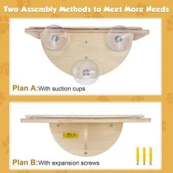 Coziwow Cat Window Perch With Suction Cups, Natural Wood -Pet Cat Supplies Store 668486 PT6. AC SS1800 V1666733612