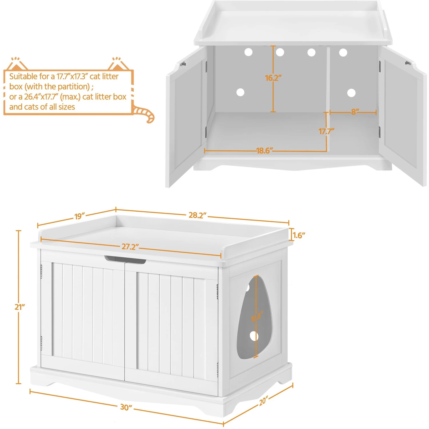 Yaheetech Litter Box Furniture Cat House 5 Yaheetech Litter Box Furniture Cat House - Image 3