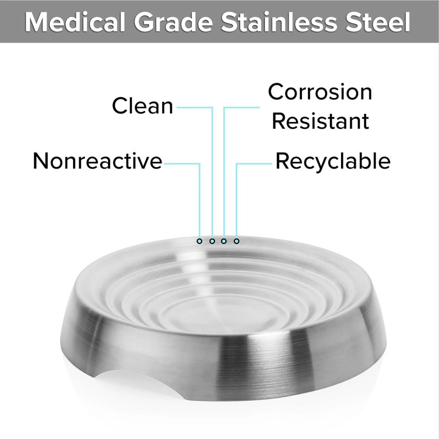 CatGuru Round Stainless Steel Cat & Dog Food Dish, 2 Count 5 CatGuru Round Stainless Steel Cat & Dog Food Dish, 2 Count - Image 3