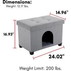 The BirdRock Home Decorative Cat & Dog House Ottoman, Brown -Pet Cat Supplies Store 736942 PT1. AC SS1800 V1670946854