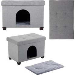 The BirdRock Home Decorative Cat & Dog House Ottoman, Brown -Pet Cat Supplies Store 736942 PT4. AC SS1800 V1670944007
