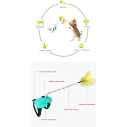 EYS Handsfree Teaser Wand Cat Toy, Blue -Pet Cat Supplies Store 770406 PT2. AC SS1800 V1676052690