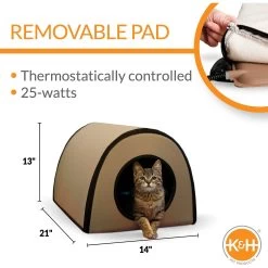 K&H Pet Products Thermo Mod Cat Shelter Weatherproof Outdoor Heated Cat House -Pet Cat Supplies Store 78552 PT1. AC SS1800 V1613068655