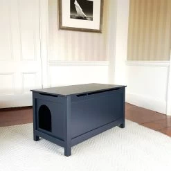 Designer Pet Products Parker Designer Catbox Litter Box Enclosure, Charcoal Black -Pet Cat Supplies Store 790966 PT4. AC SS1800 V1679341126