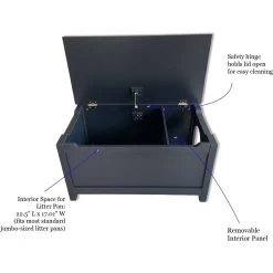 Designer Pet Products Parker Designer Catbox Litter Box Enclosure, Charcoal Black -Pet Cat Supplies Store 790966 PT8. AC SS1800 V1679342893