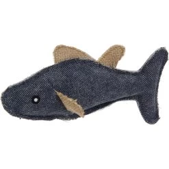 Pet Life Durable Fish Plush Cat Toy With Catnip, Black
