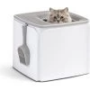 IRIS USA Premium Square Top Entry Cat Litter Box With Scoop, White & Gray, Large -Pet Cat Supplies Store 846654 MAIN. AC SS1800 V1683835902