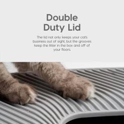 IRIS USA Premium Square Top Entry Cat Litter Box With Scoop, White & Gray, Large -Pet Cat Supplies Store 846654 PT3. AC SS1800 V1683836296