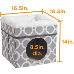 Friends Forever Taylor Collapsible Cube Cat House & Ottoman, Grey 18 Friends Forever Taylor Collapsible Cube Cat House & Ottoman, Grey -Pet Cat Supplies Store 851550 PT7. AC SS1800 V1683836207