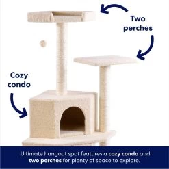 Frisco 52-in Faux Fur Cat Tree & Condo -Pet Cat Supplies Store 92261 PT3. AC SS1800 V1667227606