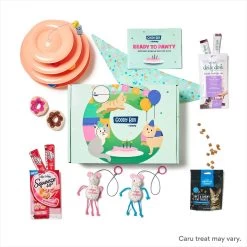 Goody Box Birthday Cat Toys, Treats & Collar & PetCakes Turkey Flavor Microwavable Birthday Cake Mix Kit With Fish Shaped Pan Cat Treats, 5-oz Bag -Pet Cat Supplies Store 947294 PT2. AC SS1800 V1693600694