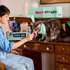 Goody Box Birthday Cat Toys, Treats & Collar & PetCakes Turkey Flavor Microwavable Birthday Cake Mix Kit With Fish Shaped Pan Cat Treats, 5-oz Bag -Pet Cat Supplies Store 947294 PT4. AC SS1800 V1693925027