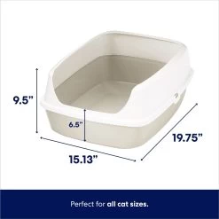 Frisco Open Top Cat Litter Box With Rim, Large & Frisco Plastic Litter Scooper With Caddy -Pet Cat Supplies Store 947526 PT2. AC SS1800 V1693600215