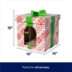 Frisco Holiday Gift Box Cardboard Cat House & Frisco Holiday Santa's Workshop Cardboard Cat House -Pet Cat Supplies Store 986158 PT2. AC SS1800 V1698258056