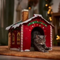 Frisco Holiday Gift Box Cardboard Cat House & Frisco Holiday Santa's Workshop Cardboard Cat House -Pet Cat Supplies Store 986158 PT8. AC SS1800 V1698258343